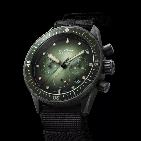 Blancpain Replica Watch Fifty Fathoms Bathyscaphe Chronographe Flyback, Black ceramic, 43.6mm, 5200-0153-NABA