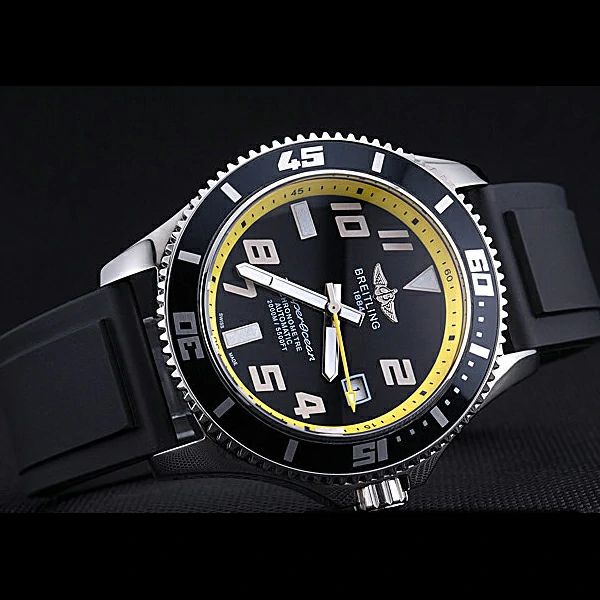 Breitling Superocean Black Yellow Dial Watch new60226