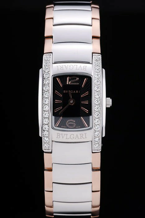Bvlgari Assioma D 20mm Black Dial Stainless Steel Case With Diamonds Two Tone Bracelet new72962