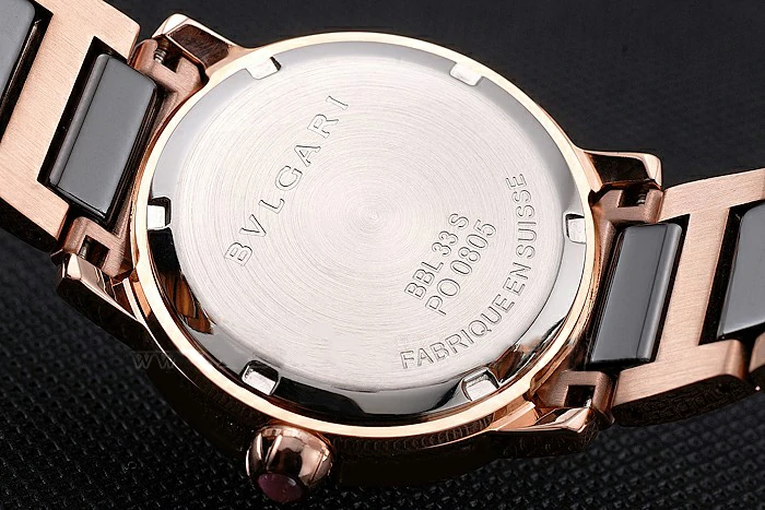 Bvlgari Bvlgari Black Dial Gold Case Diamond Bezel Two Tone Bracelet new121518