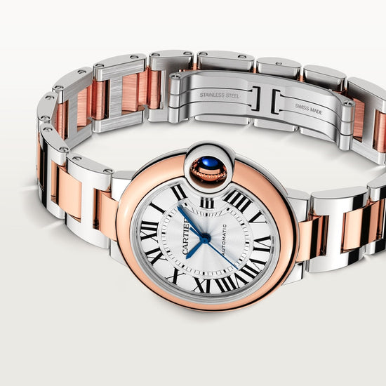 Cartier Replica Watch Ballon Bleu de Cartier Replica Watch, Stainless Steel and 18k Rose Gold, 33mm, W3BB0021