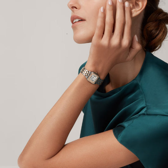 Cartier Replica Watch Panthère de Cartier Replica Watch Small, Stainless Steel, 18k Rose Gold and Diamonds, 22mm x 30mm, W3PN0014