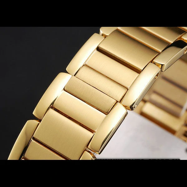 Cartier Tank Anglaise 30mm White Dial Diamonds Gold Case Gold Bracelet new59157