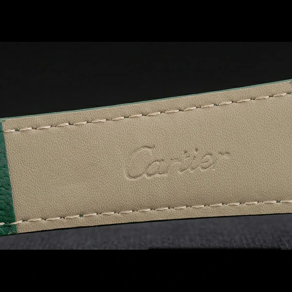 Cartier Tank Anglaise 36mm White Dial Diamonds Steel Case Green Leather Bracelet new59185