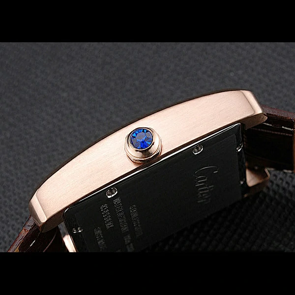Cartier Tank MC Brown Dial Gold Case Brown Leather Strap new60472