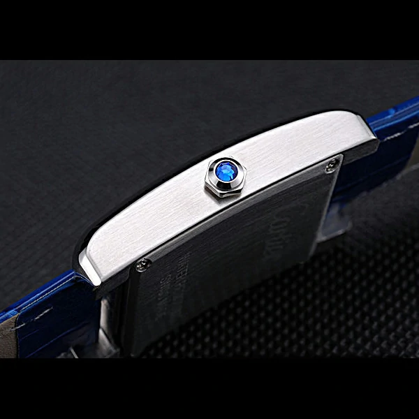 Cartier Tank MC Stainless Steel Case Blue Dial Blue Leather Strap new60076