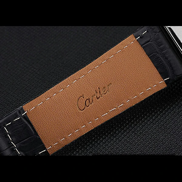 Cartier Tank MC White Dial Stainless Steel Case Black Leather Strap new60465
