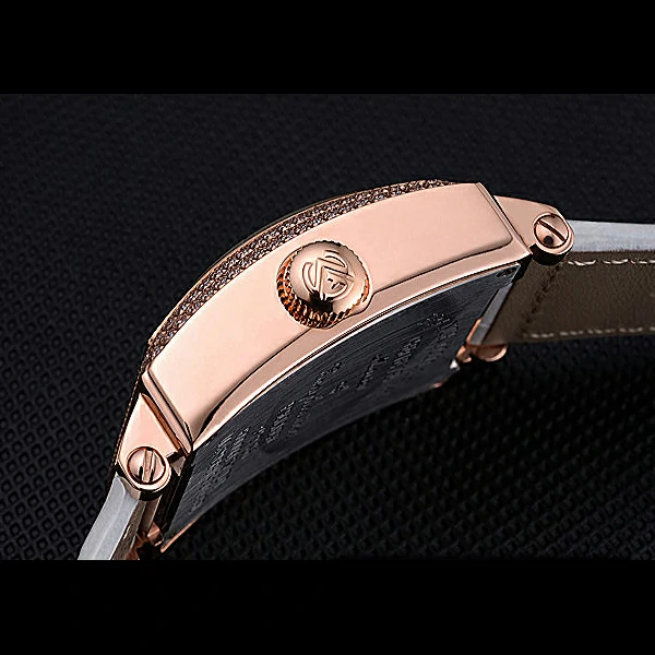 Franck Muller Master Square Diamonds Dial Diamonds Case White Leather Band new60257