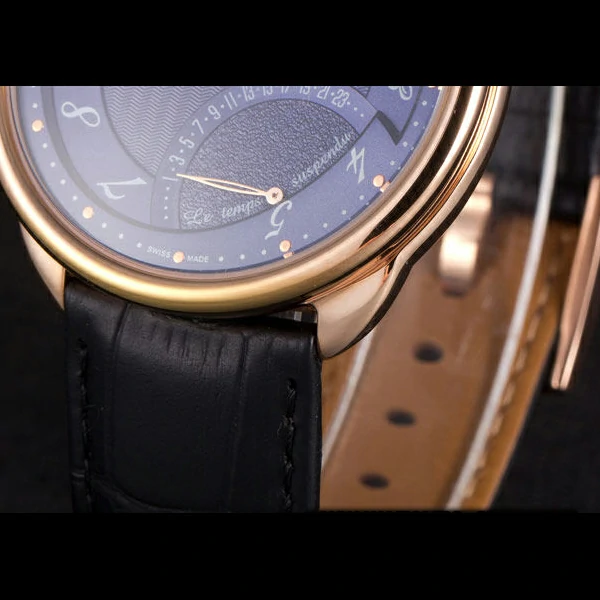 Hermes Classic Croco Leather Strap Navy Dial new59410