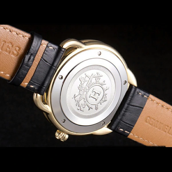 Hermes Classic Croco Leather Strap Silver Dial new59407