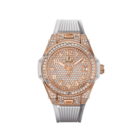 Hublot Replica Watch Big Bang ONE CLICK KING GOLD WHITE FULL PAVÉ 465.OE.9010.RW.1604
