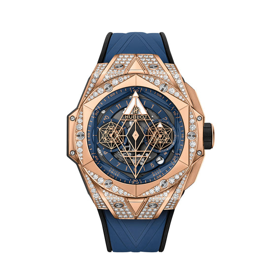 Hublot Replica Watch Big Bang SANG BLEU II KING GOLD BLUE PAVÉ 418.OX.5108.RX.1604.MXM20