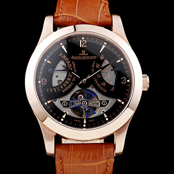 Jaeger Le Coultre Master Control Tourbillon Black Dial Brown Leather Strap new58370