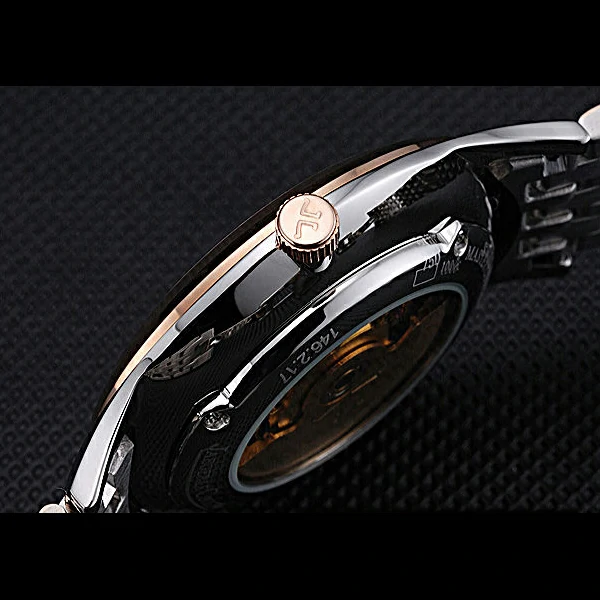 Jaeger LeCoultre Master Black Dial Rose Gold Bezel Two Tone Band new59994