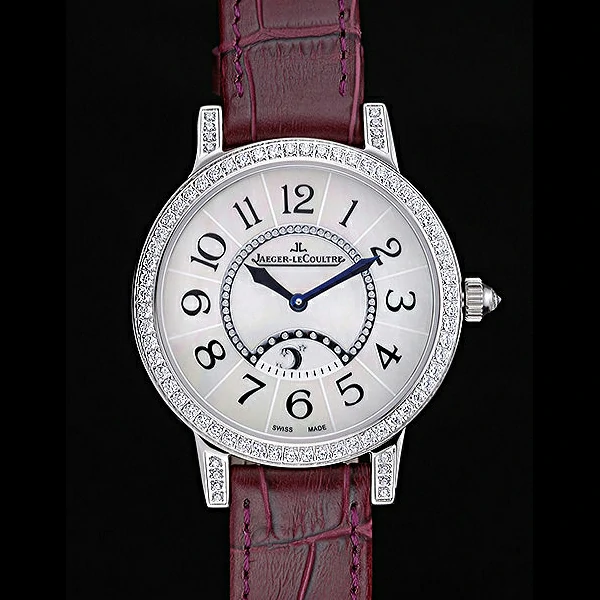 Jaeger LeCoultre Rendez Vous White Dial Purple Leather Strap new59991
