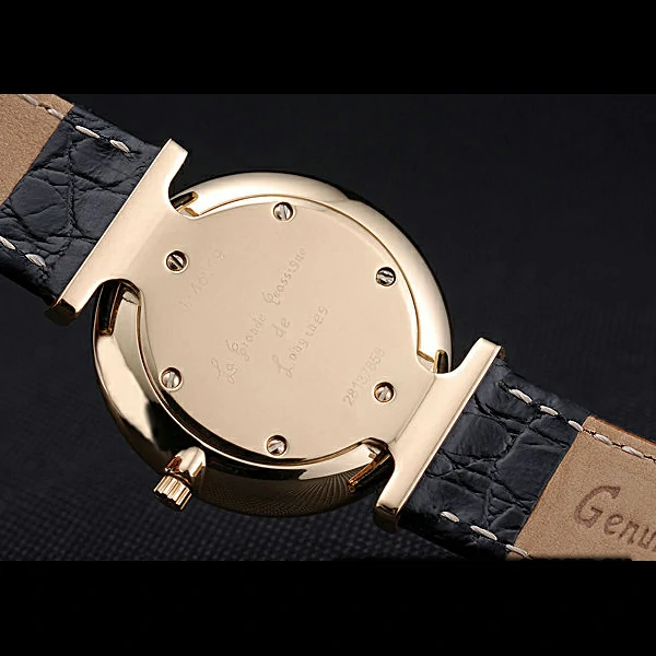 Longines La Grande Classique Champagne Dial Black Leather Band Diamond Markers Homme new60022