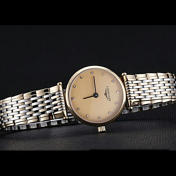 Longines La Grande Classique Two Tone Band Champagne Dial Diamond Markers Femme new60001
