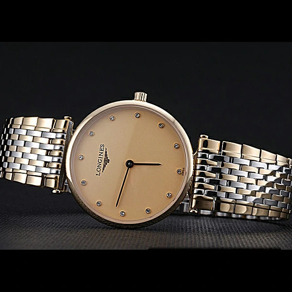 Longines La Grande Classique Two Tone Band Champagne Dial Diamond Markers Homme new60000