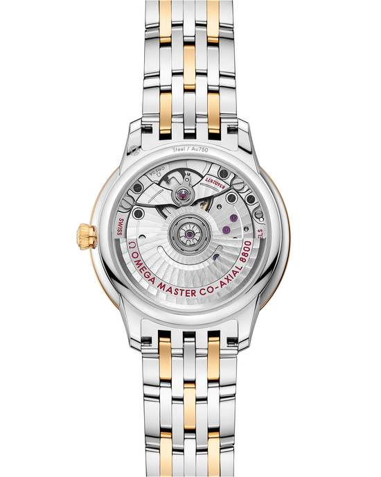 Omega Replica Watch De Ville Prestige, Stainless Steel, 18k Yellow Gold and Diamond-set, 34 mm, 434.25.34.20.58.001