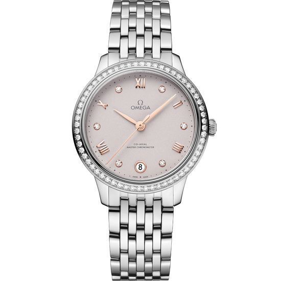 Omega Replica Watch De Ville Prestige, Stainless Steel and Diamond-set, 34 mm, 434.15.34.20.52.002