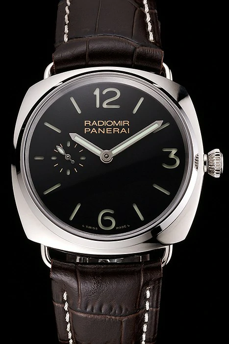 Panerai Radiomir Black Dial Stainless Steel Case Dark Brown Leather Strap new122100