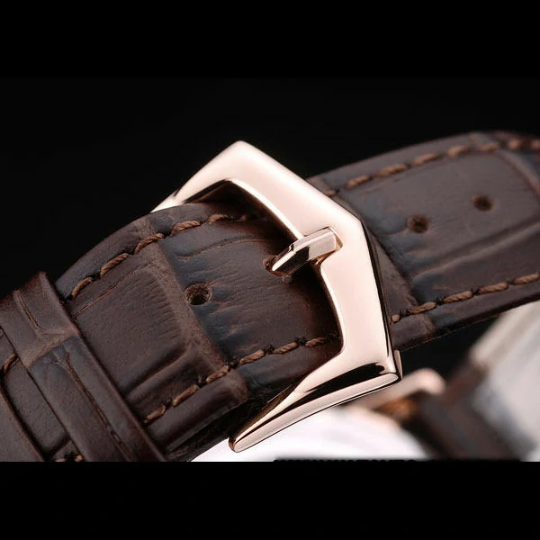 Patek Philippe Calatrava Polished Bezel White Dial Brown Leather Strap new59011