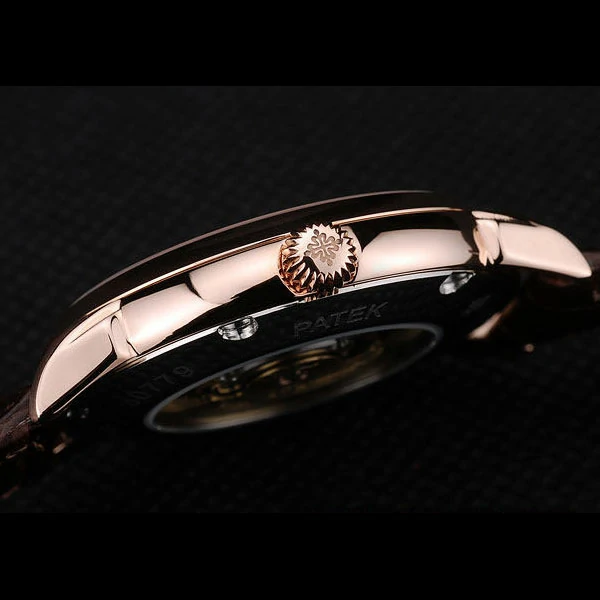 Patek Philippe Calatrava Polished Bezel White Dial Brown Leather Strap new59011