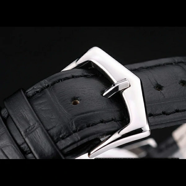Patek Philippe Calatrava Ribbed Bezel White Dial Black Leather Strap new59022
