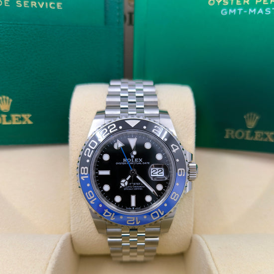 Pre-owned Rolex Replica Watch GMT-Master II, aka Batgirl, 40mm, 126710BLNR