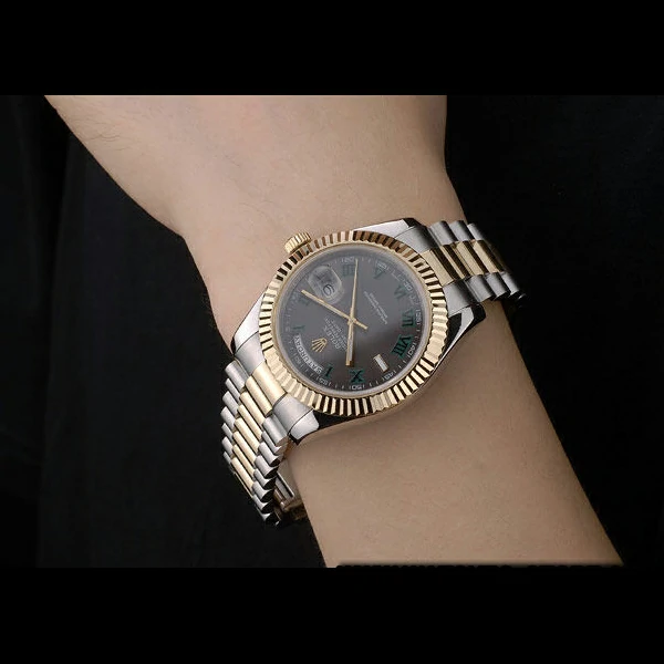 Rolex DayDate Grey Dial Dual Colored Stainless Steel Strap new58927