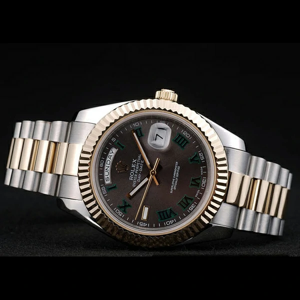 Rolex DayDate Grey Dial Dual Colored Stainless Steel Strap new58927