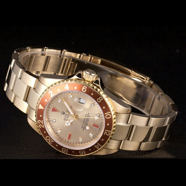 Rolex GMT Master II Gold Colored Ceramic Bezel Gold Dial Tachymeter new58721