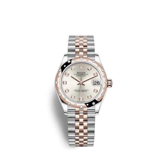 Rolex Replica Watch Datejust 31, Oystersteel, 18kt Everose Gold and diamonds, 278341RBR-0016