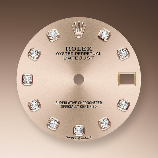 Rolex Replica Watch Datejust 31, Oystersteel, 18kt Everose Gold and diamonds, 278341RBR-0023