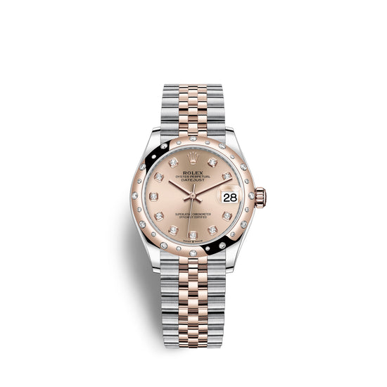 Rolex Replica Watch Datejust 31, Oystersteel, 18kt Everose Gold and diamonds, 278341RBR-0024