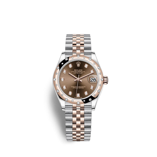 Rolex Replica Watch Datejust 31, Oystersteel, 18kt Everose Gold and diamonds, 278341RBR-0028