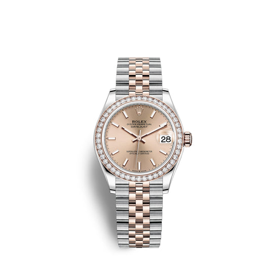 Rolex Replica Watch Datejust 31, Oystersteel, 18kt Everose Gold and diamonds, 278381RBR-0010