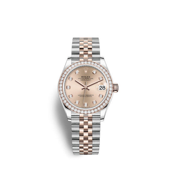 Rolex Replica Watch Datejust 31, Oystersteel, 18kt Everose Gold and diamonds, 278381RBR-0024