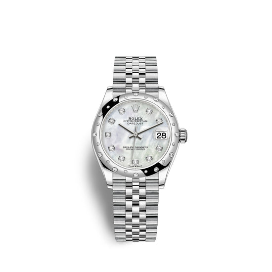 Rolex Replica Watch Datejust 31, Oystersteel, 18kt White Gold and diamonds, 278344RBR-0006