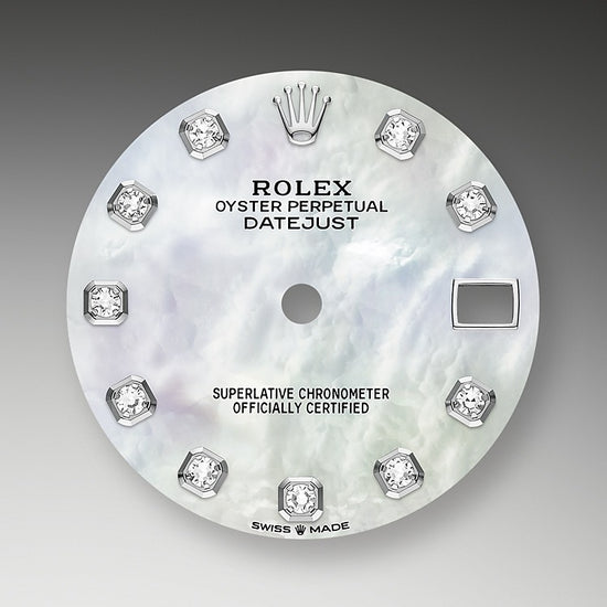 Rolex Replica Watch Datejust 31, Oystersteel, 18kt White Gold and diamonds, 278384RBR-0008