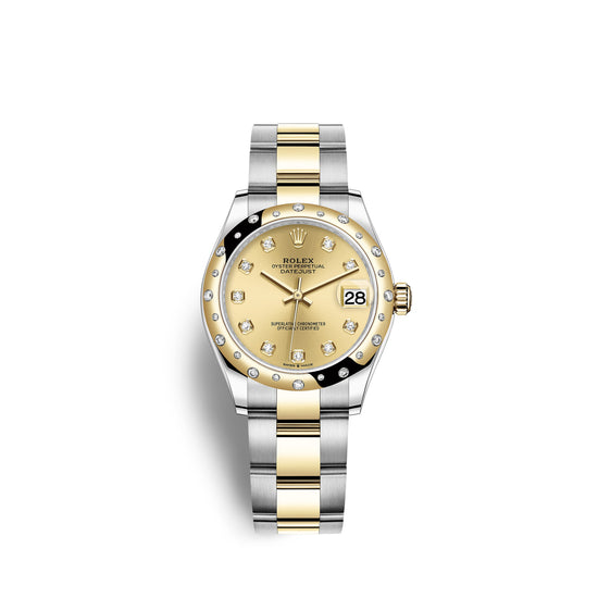 Rolex Replica Watch Datejust 31, Oystersteel, 18kt Yellow Gold and diamonds, 278343RBR-0025