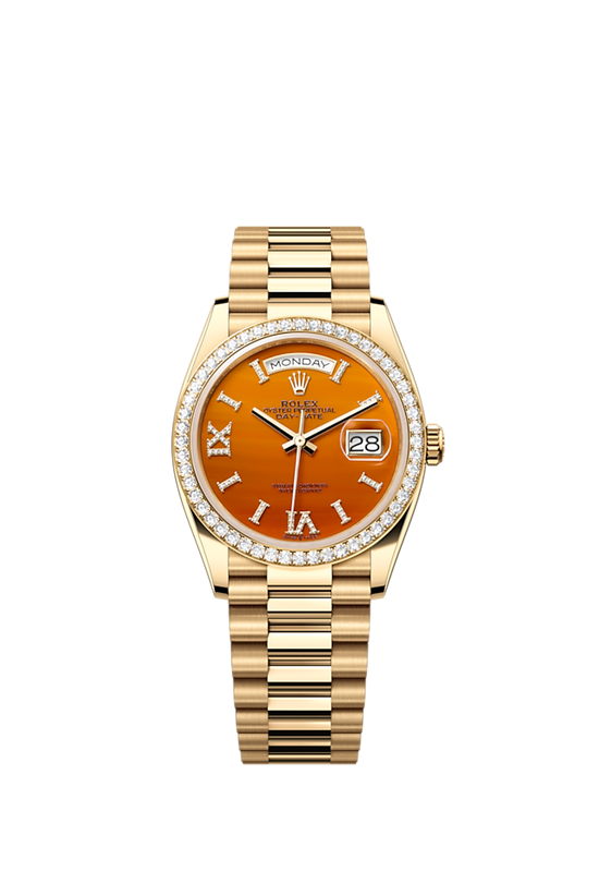 Rolex Replica Watch Day-Date 36, 18k Yellow Gold with Diamond-set, 36mm, 128348rbr-0049