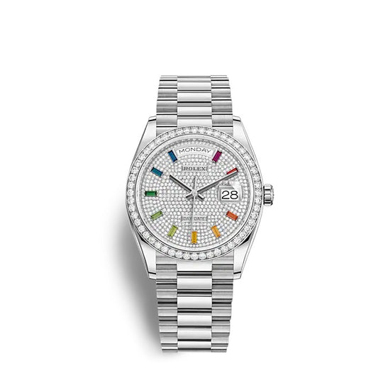 Rolex Replica Watch Day-Date 36 White gold 128349RBR-0006