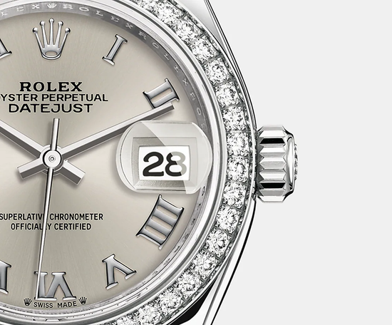 Rolex Replica Watch Lady-Datejust 28, Oystersteel and 18k White Gold, 279384RBR-0010