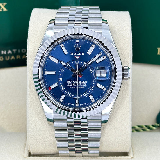 Rolex Replica Watch Sky-Dweller, 42mm, Oystersteel and 18k White Gold, Blue, Jubilee, 336934-0006