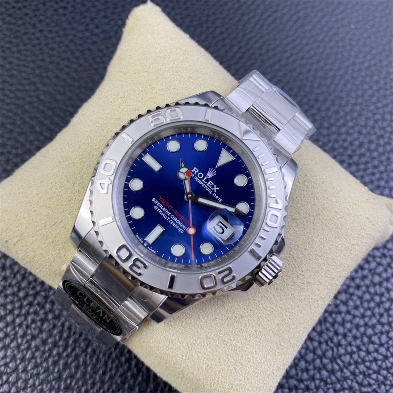Rolex Yacht-Master Blue Dial Replica – 40mm Platinum Bezel 3235 Clone