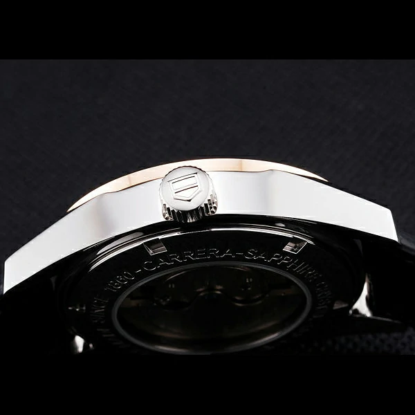 Tag Heuer Carerra Calibre 6 Black Dial Rose Gold Black Leather Band new60061