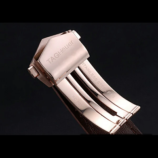 Tag Heuer Carerra Calibre 6 White Dial Blue Numbers Brown Leather Band new60058