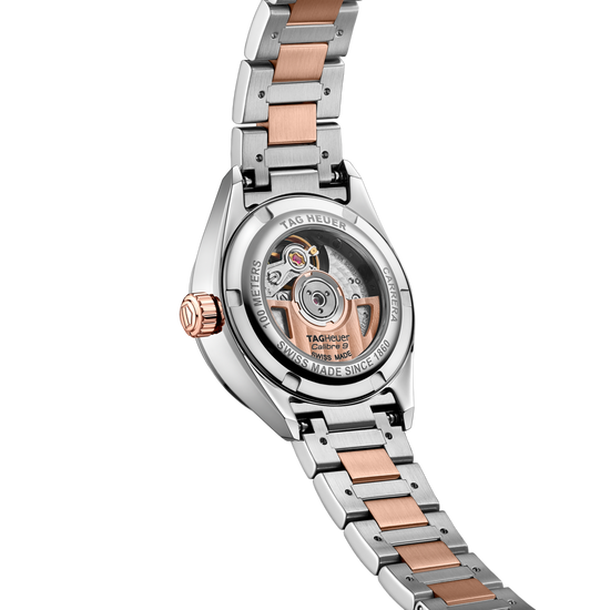 TAG Heuer Carrera Calibre 9 Date, Stainless Steel and 18k Rose Gold set with Diamonds, 29mm, WBN2450.BD0569