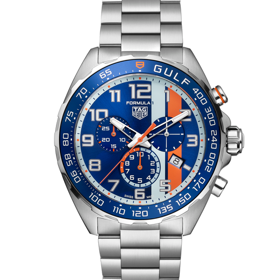 TAG Heuer Formula 1 Chronograph x Gulf, Stainless Steel, 43mm, CAZ101AT.BA0842